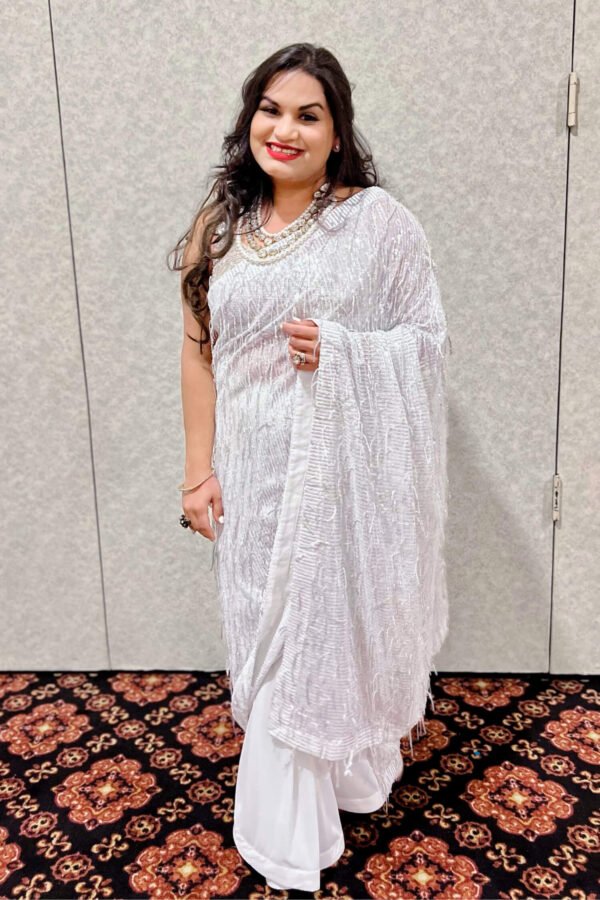 White  Lycra saree
