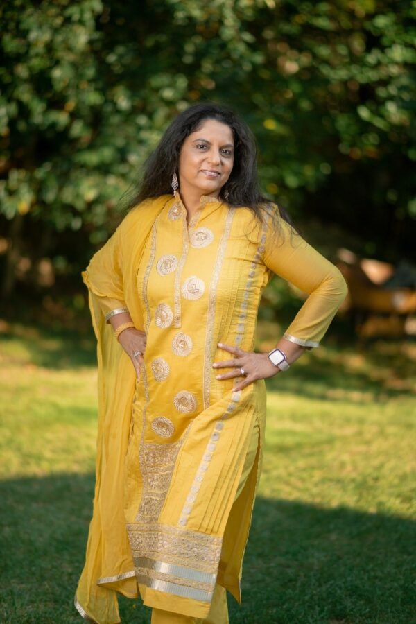Yellow silk salwar kameez