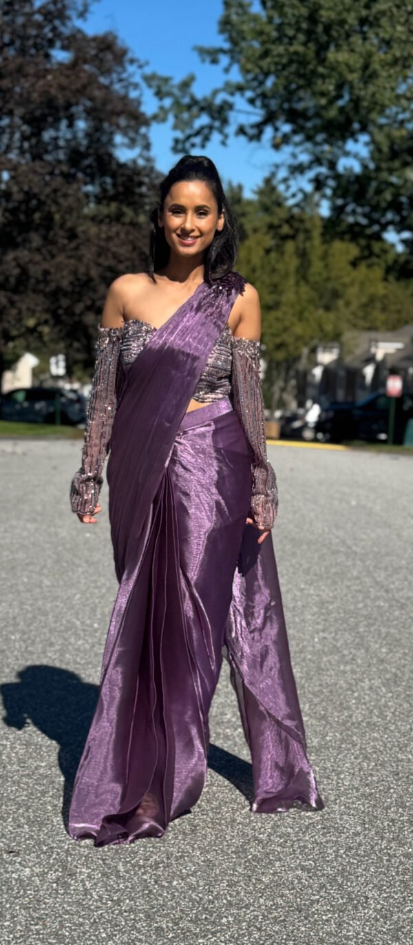 Lilac Pre-Draped Saree